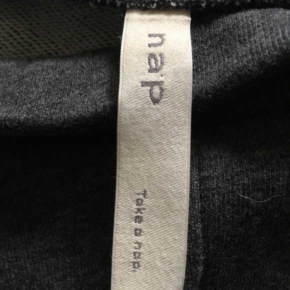 NAP LOUNGEWEAR Dark Grey Cotton Gathered Front Crop Top M - Picture 9 of 9